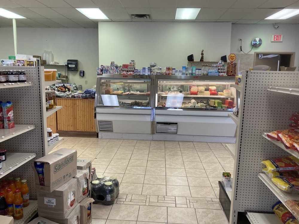 The deli counter, stocked and ready